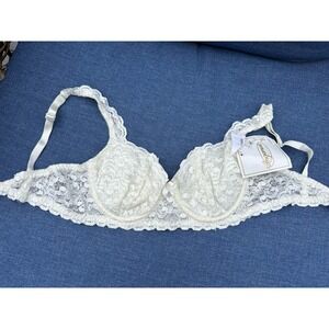 Vintage Ingenue by Spirite White Lace Underwire Bra Size 36B New